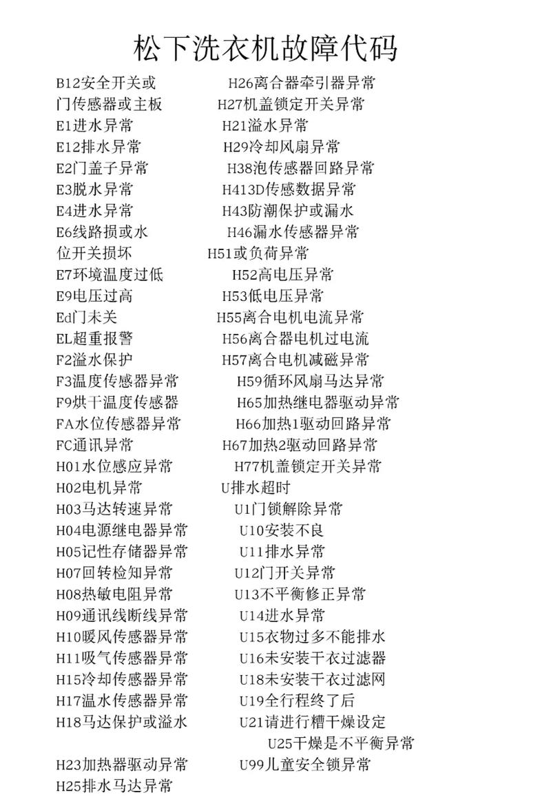 zwt5011dw 故障代码e2