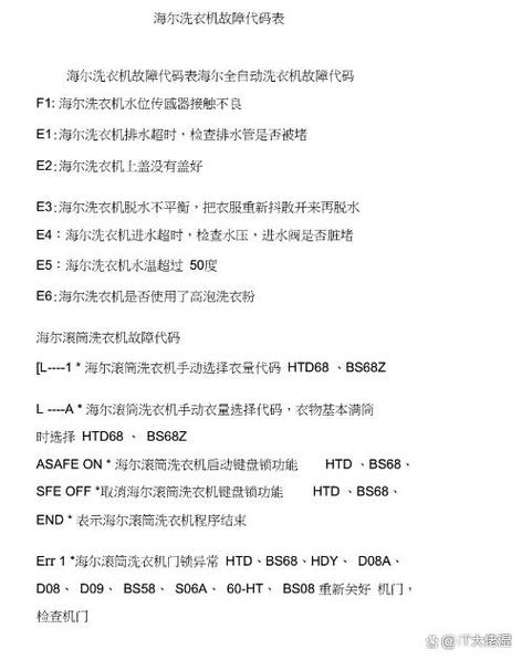 海尔滚筒洗衣机故障Err4代码