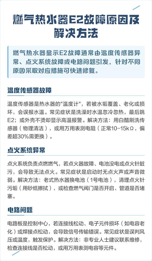 燃气热水器显示故障E2怎么处理