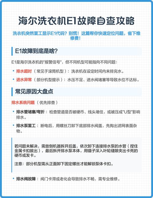 海尔洗衣机故障代码e9怎么解决
