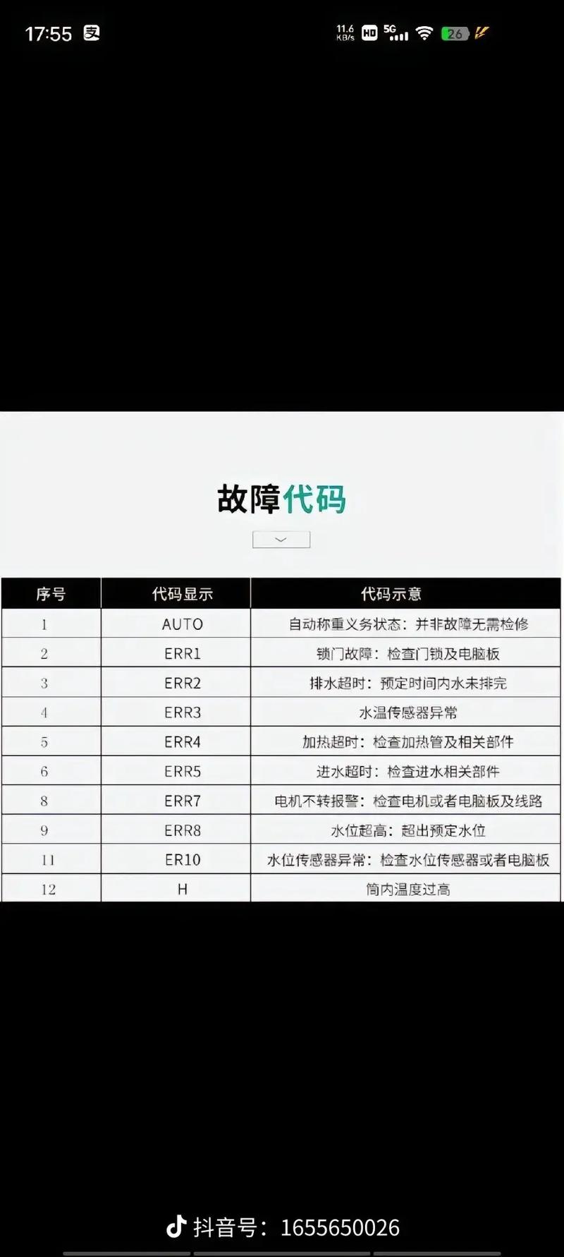 海尔滚筒洗衣机故障代码err1