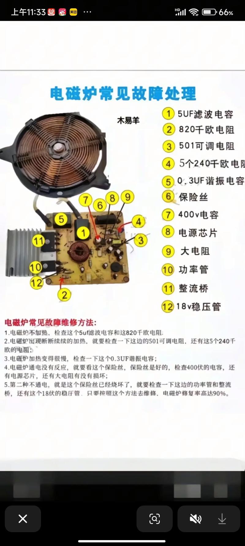 美的RT2103电磁炉故障代码