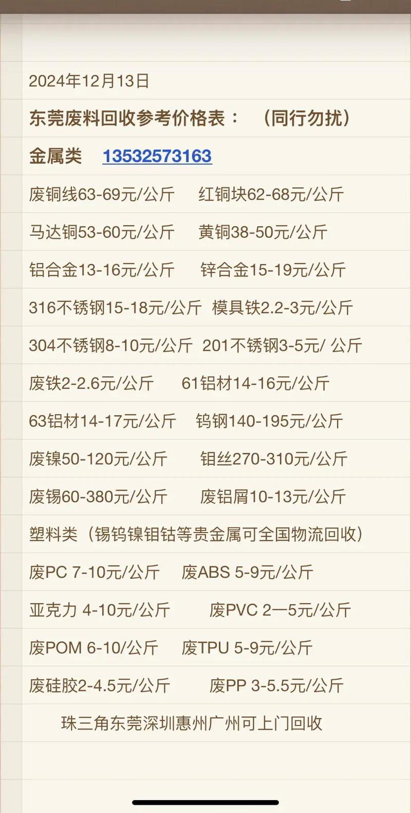 废铁和废铜今天价格