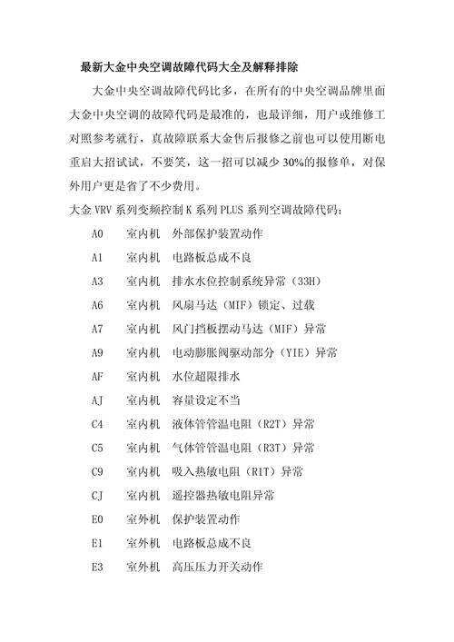 中央空调报e5是什么故障代码