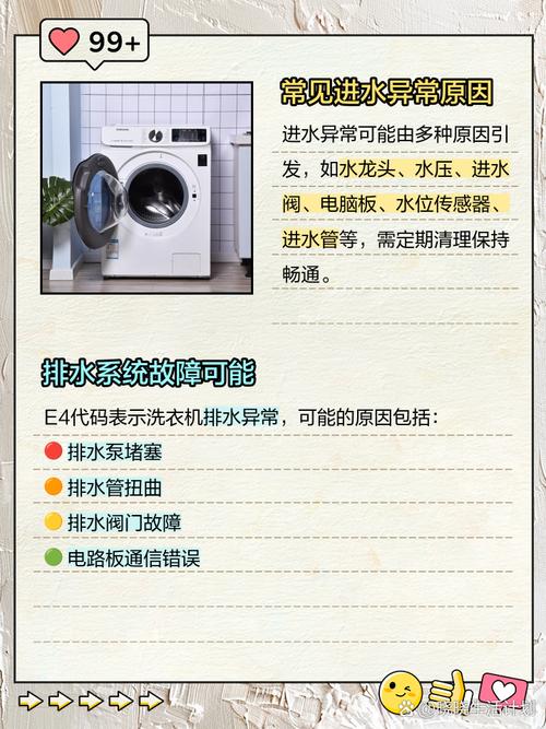 洗衣机e4是什么故障怎么修理