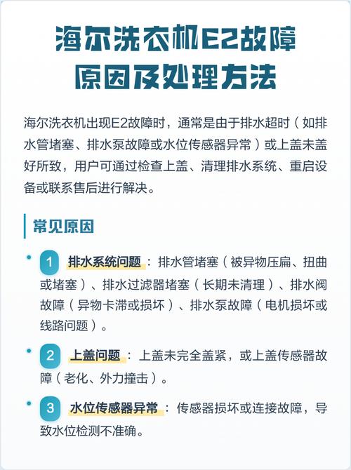 海尔洗衣机e2故障代码及维修