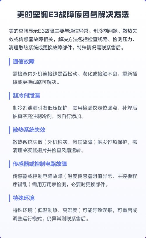 美的空调故障码e3故障的维修