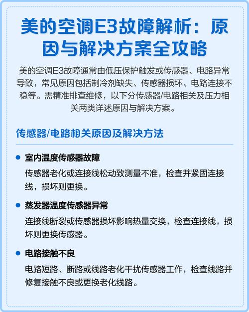 美的空调故障码e3故障的维修