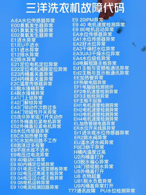 三洋滚筒洗衣机e6故障代码