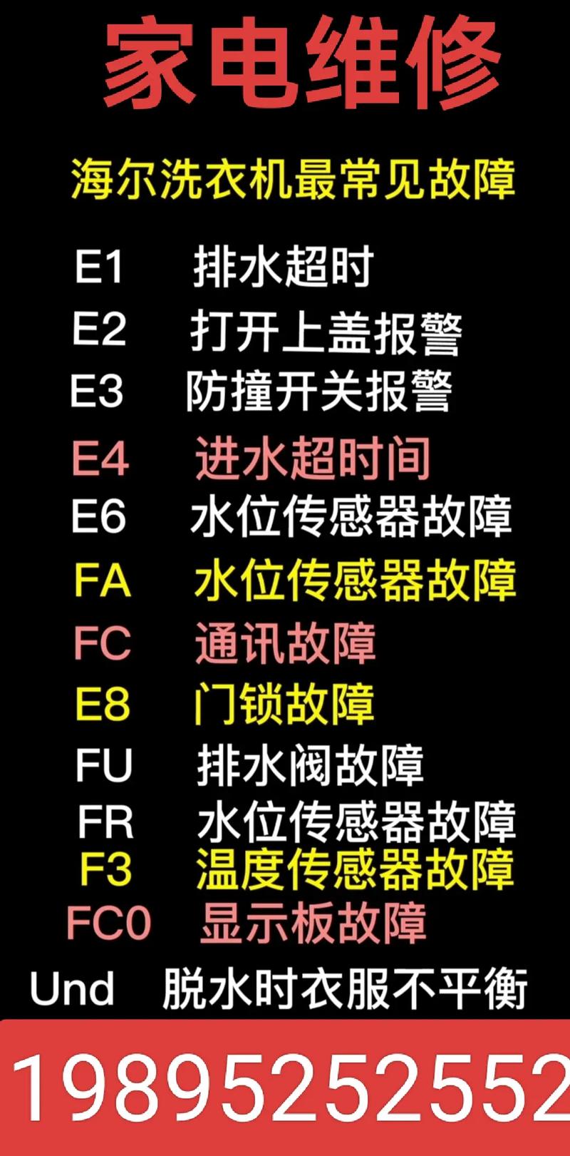 海尔滚筒洗衣机故障e7代码